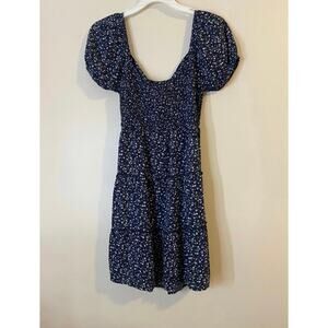 Hollister floral short mini dress with open back and tie Size Medium